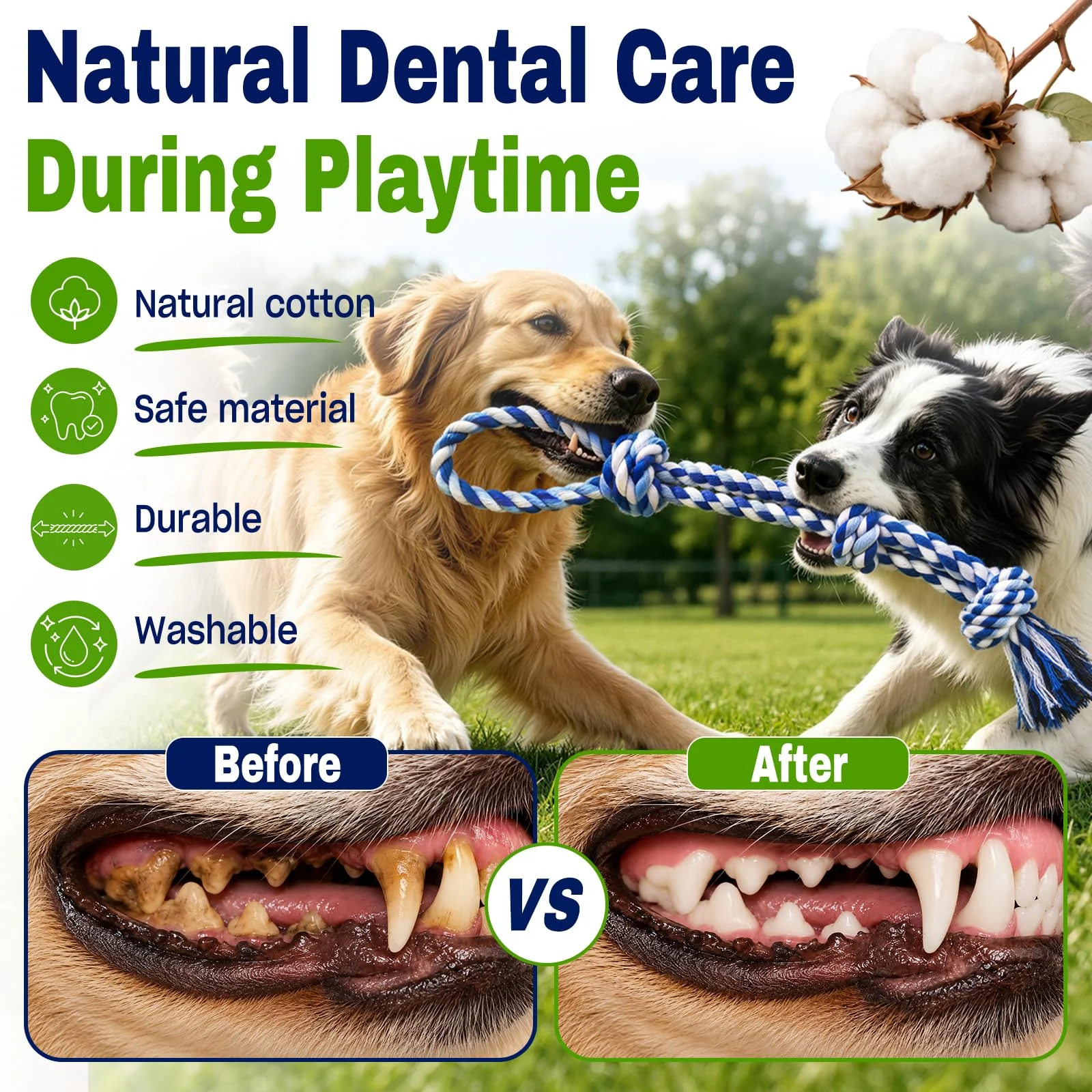 Dog Rope Toys For Aggressive Chewers, Tough Chew Heavy Duty Tug Of War Large Medium… — image 2