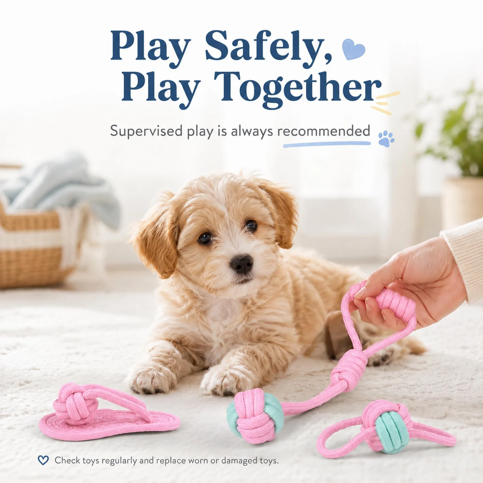 Dog Rope Toys For Puppies And Small Dogs, 6 Pack Cotton Chew Tug Teething Puppies,… — image 7