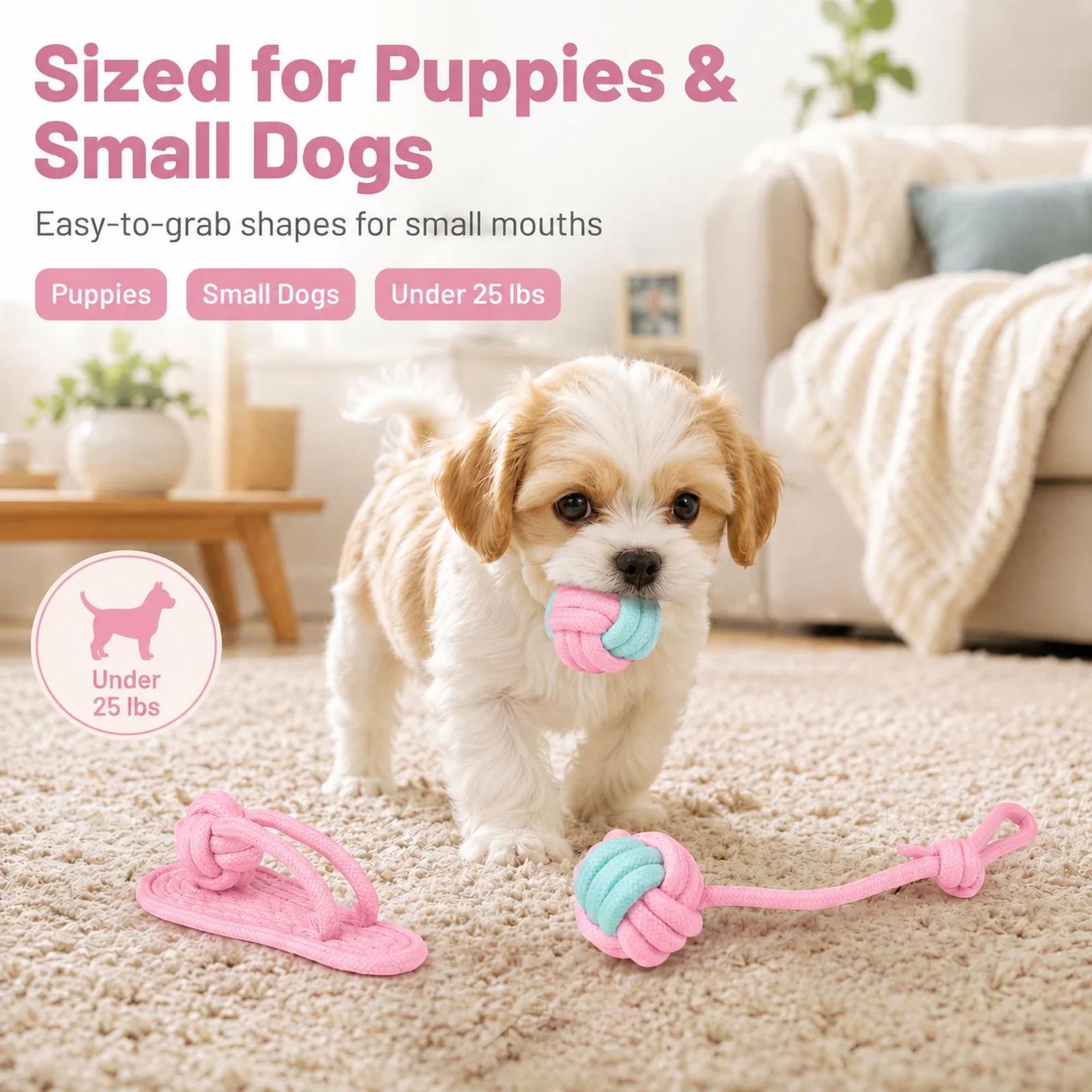 Dog Rope Toys For Puppies And Small Dogs, 6 Pack Cotton Chew Tug Teething Puppies,… — image 6