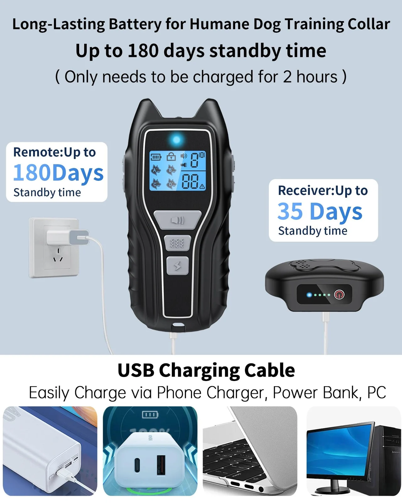 Dog Shock Collar With Remote Control, Waterproof Training Bk 2000FT Range, 4 Modes,… — image 6