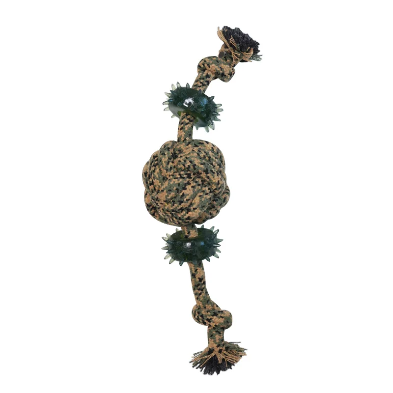 Dog Toy Camouflage Cotton Rope Ball For Teething Durable And Tooth-cleaning — image 5