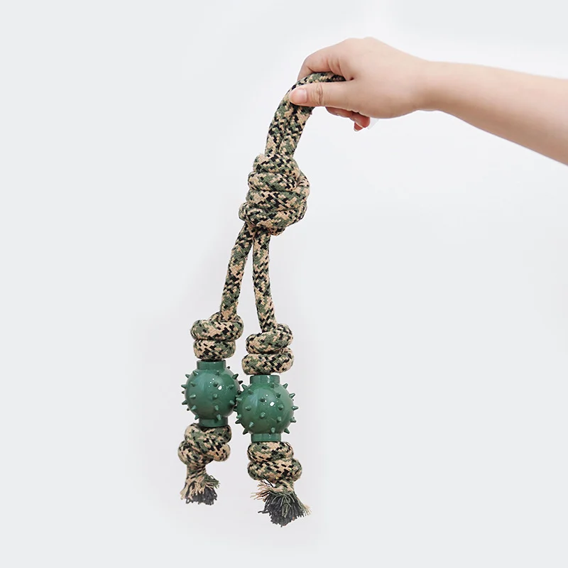 Dog Toy Camouflage Cotton Rope Ball For Teething Durable And Tooth-cleaning — image 3