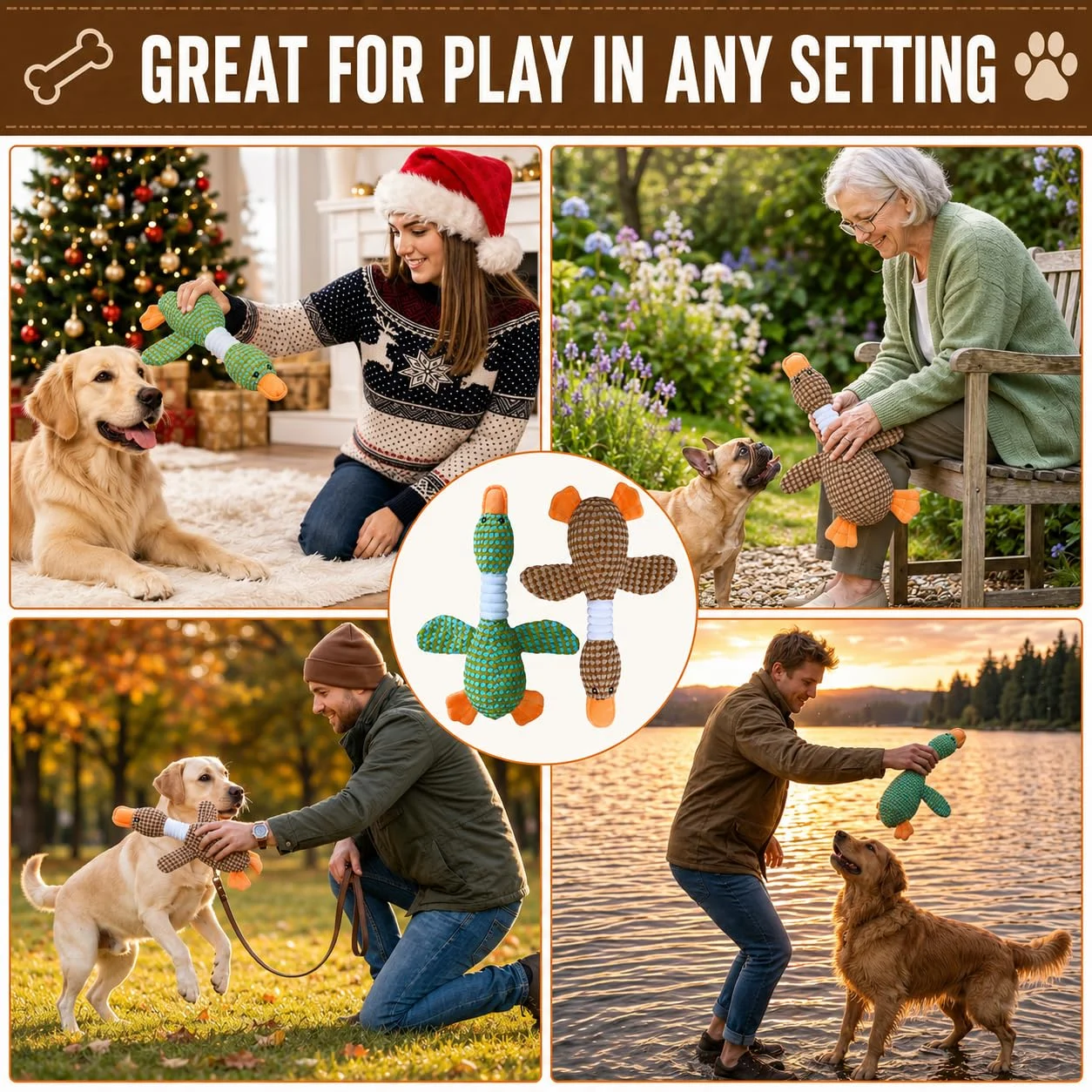 Dog Toys For Aggressive Chewers, Duck Plush Squeaky Crinkle Chew Toy Puppies And Small… — image 1