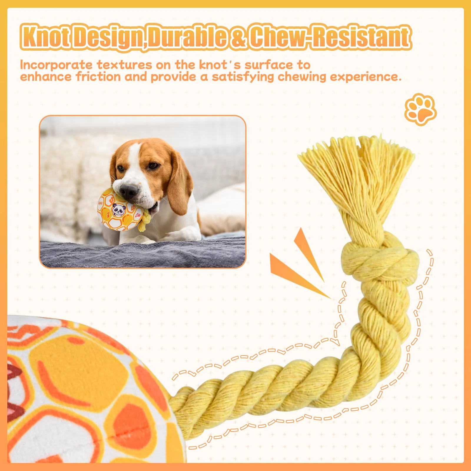 Dog Toys For Small Dogs, Interactive Squeaky Ball Rope Plush Soft Stuffed Chew Puppy… — image 5