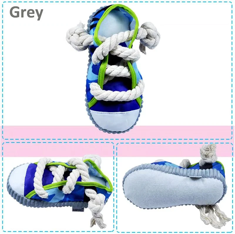 Dog Toys Shoes Pet Cotton Rope Slippers Sound Making Teeth Cleaning Built-in BB Airbag… — image 5