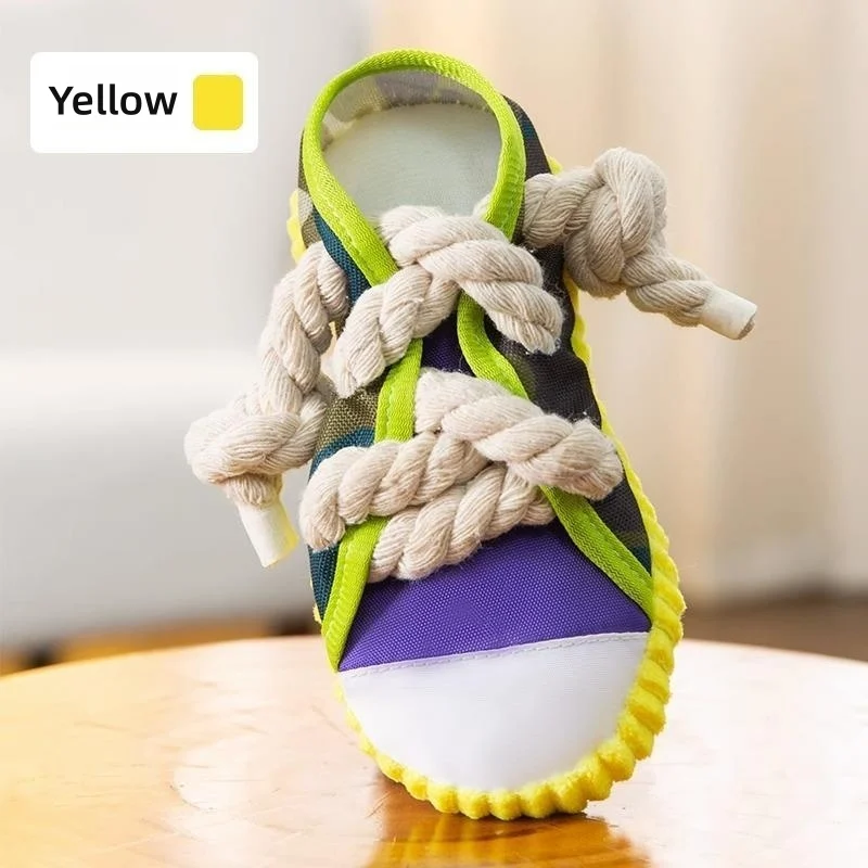 Dog Toys Shoes Pet Cotton Rope Slippers Sound Making Teeth Cleaning Built-in BB Airbag… — image 6