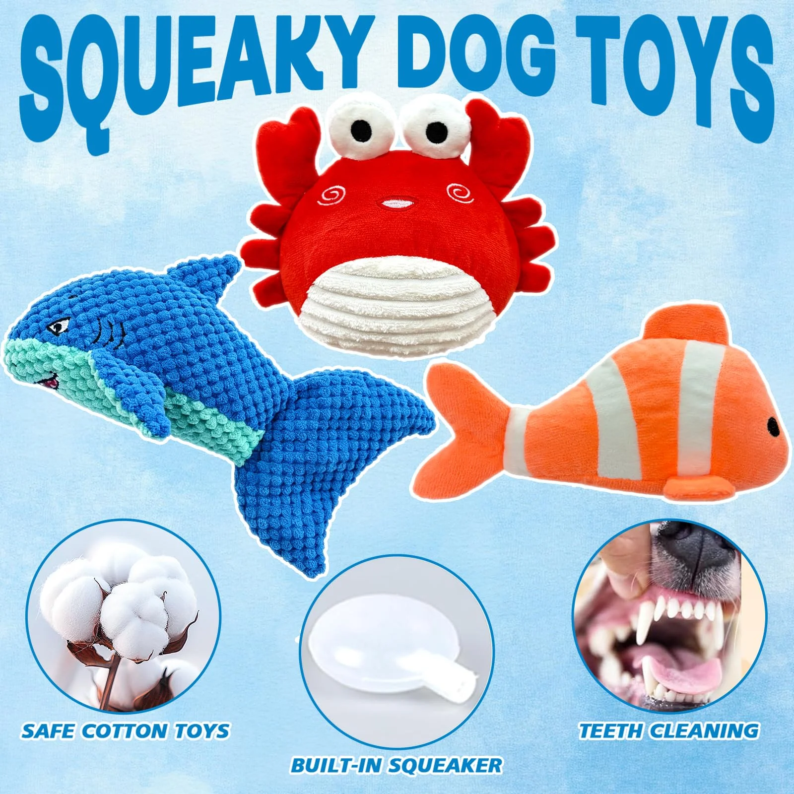 Dog Toys Squeaky Crinkle For Aggressive Chewers, Plush Puppy Toy 5 Pack Chew Teething,… — image 5