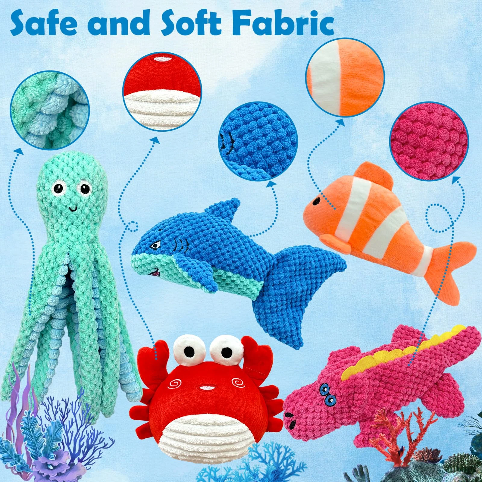 Dog Toys Squeaky Crinkle For Aggressive Chewers, Plush Puppy Toy 5 Pack Chew Teething,… — image 6