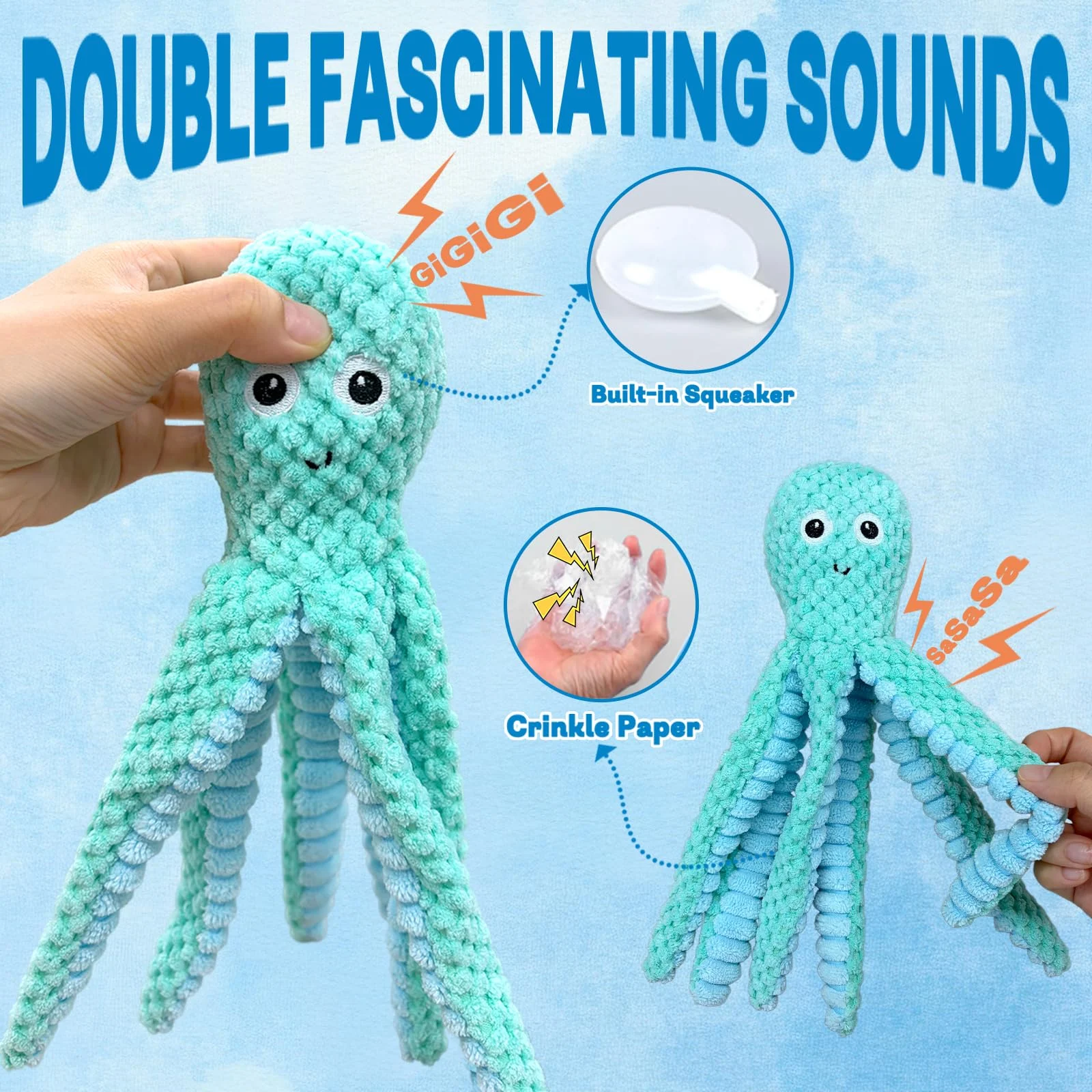 Dog Toys Squeaky Crinkle For Aggressive Chewers, Plush Puppy Toy 5 Pack Chew Teething,… — image 4