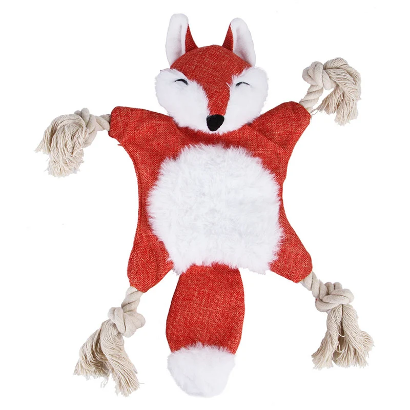 Dog Toys, Stuffed, Chewing, Plush, Squeaky Animal Pet Puppy, Fox, Squirrel, Dog, Cat,… — image 1