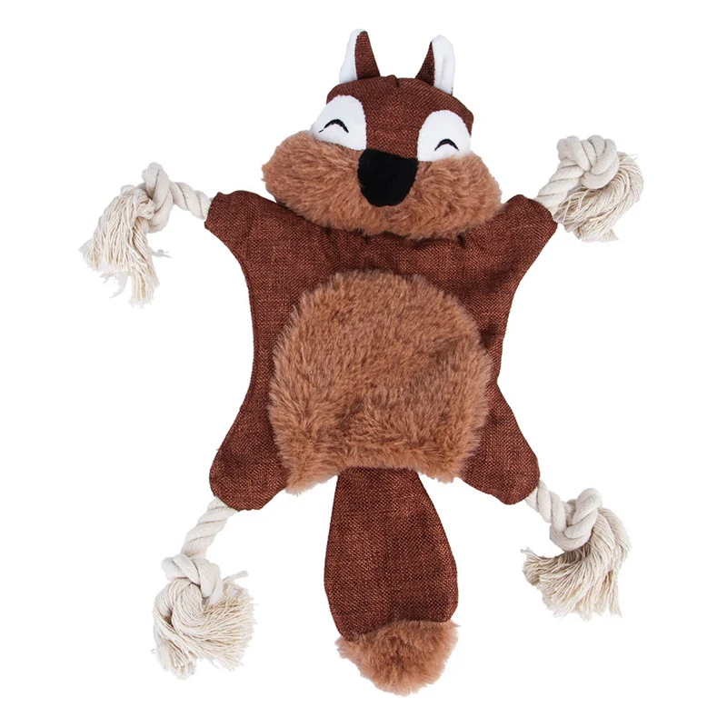 Dog Toys, Stuffed, Chewing, Plush, Squeaky Animal Pet Puppy, Fox, Squirrel, Dog, Cat,… — image 3