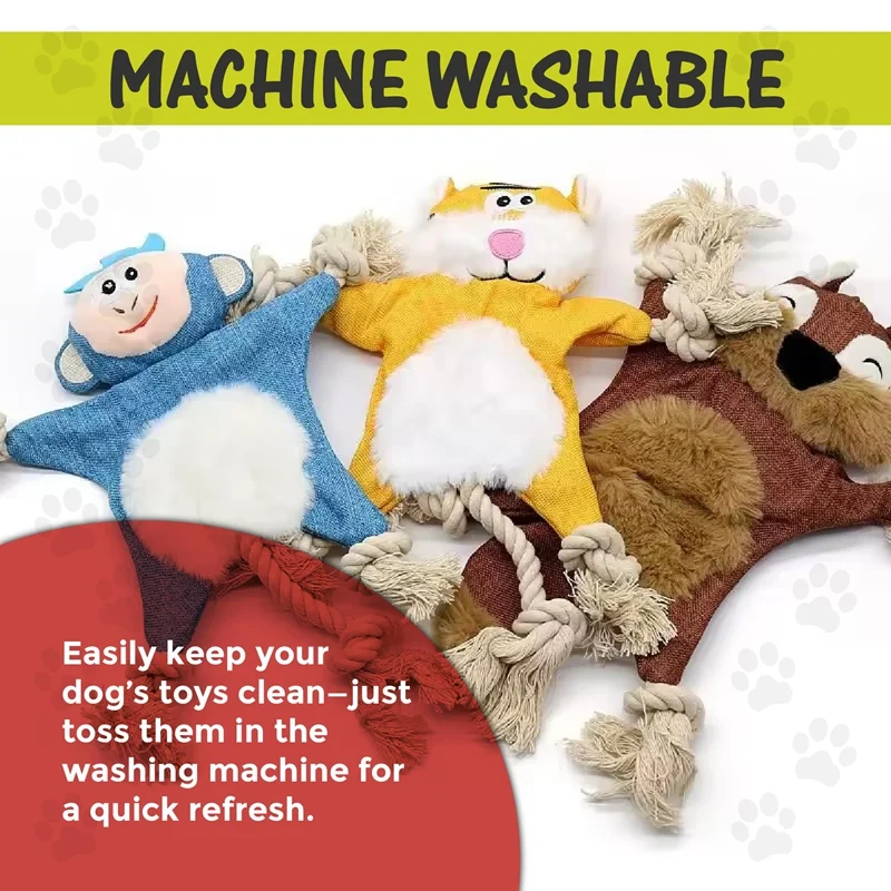 Dog Toys, Stuffed, Chewing, Plush, Squeaky Animal Pet Puppy, Fox, Squirrel, Dog, Cat,… — image 7
