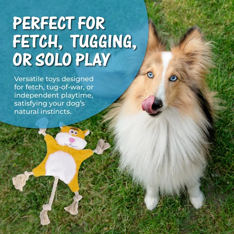 Dog Toys, Stuffed, Chewing, Plush, Squeaky Animal Pet Puppy, Fox, Squirrel, Dog, Cat,… — image 5