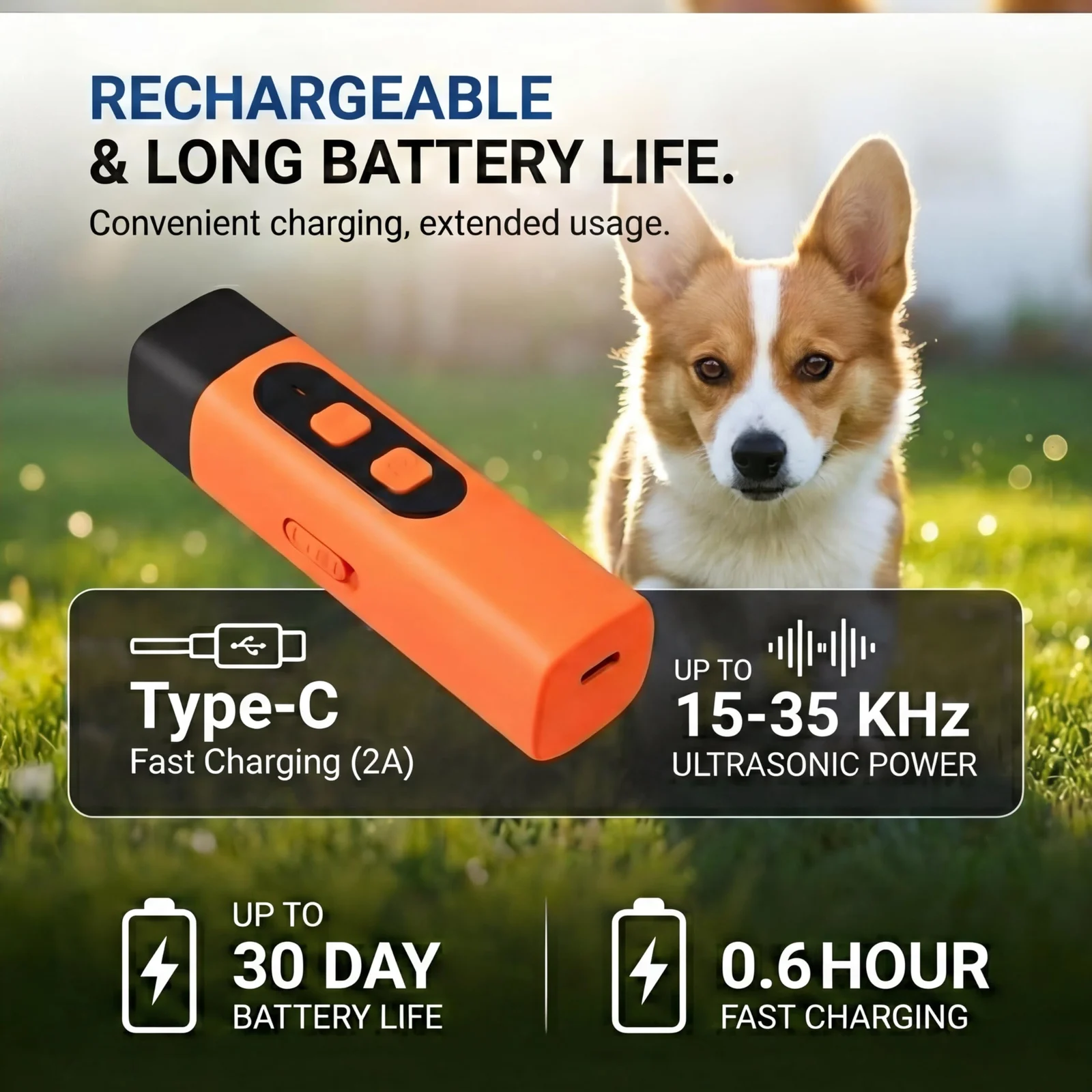 Dog Training Device - Ultrasonic Sound Trainer For Dogs, Handheld No Shock Spray Bark… — image 4