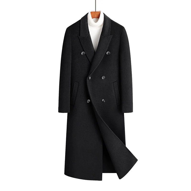 Double-breasted Handcrafted Wool Overcoat For Men — image 5