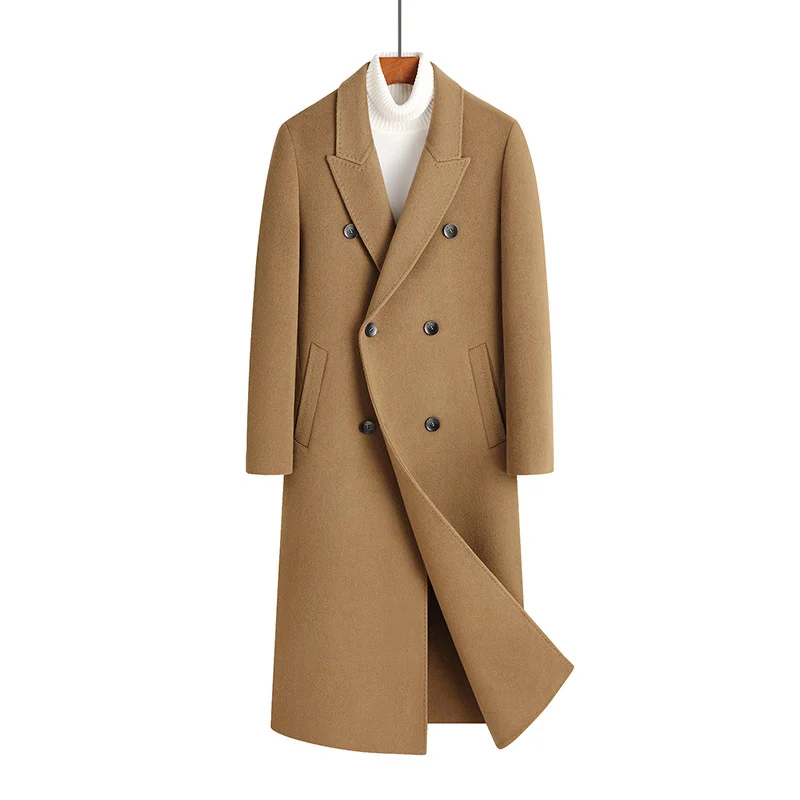 Double-breasted Handcrafted Wool Overcoat For Men — image 3