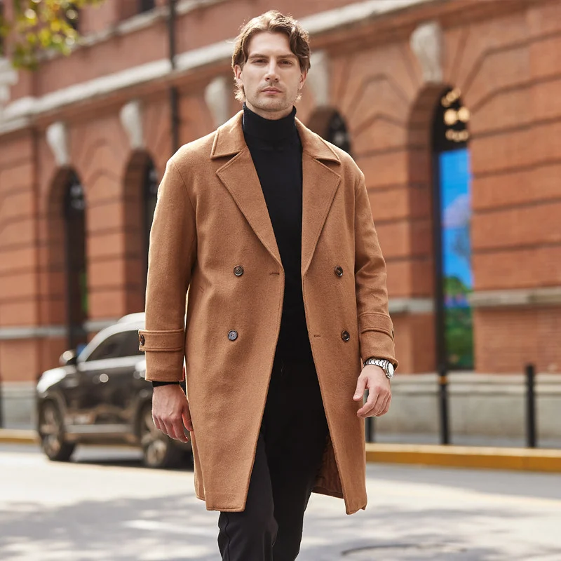 Double Breasted Thickened Mid Length Woolen Windbreaker Jacket — image 3