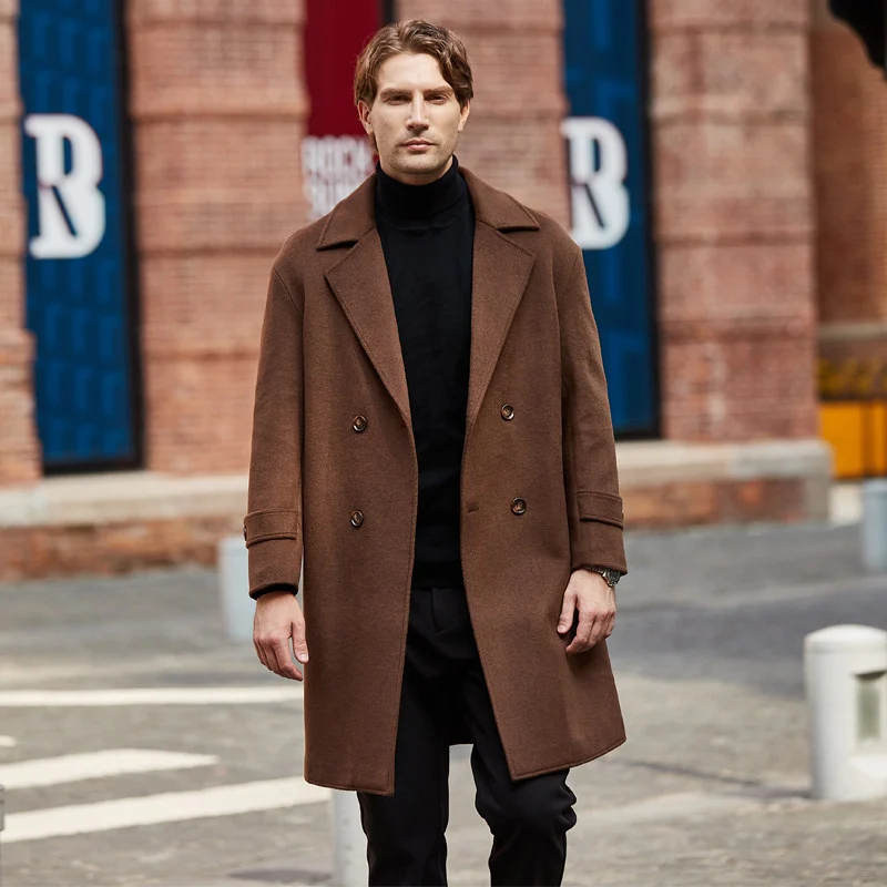 Double Breasted Thickened Mid Length Woolen Windbreaker Jacket — image 6