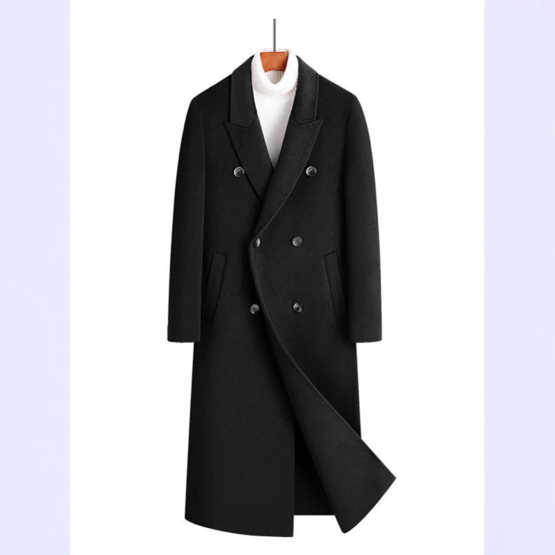 Double Breasted Wool Men's Coat Jacket — image 7