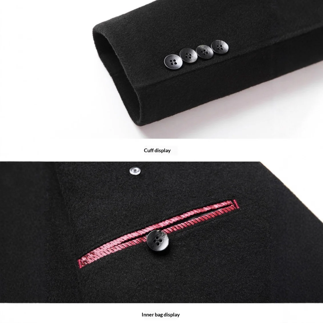 Double Breasted Wool Men's Coat Jacket — image 8