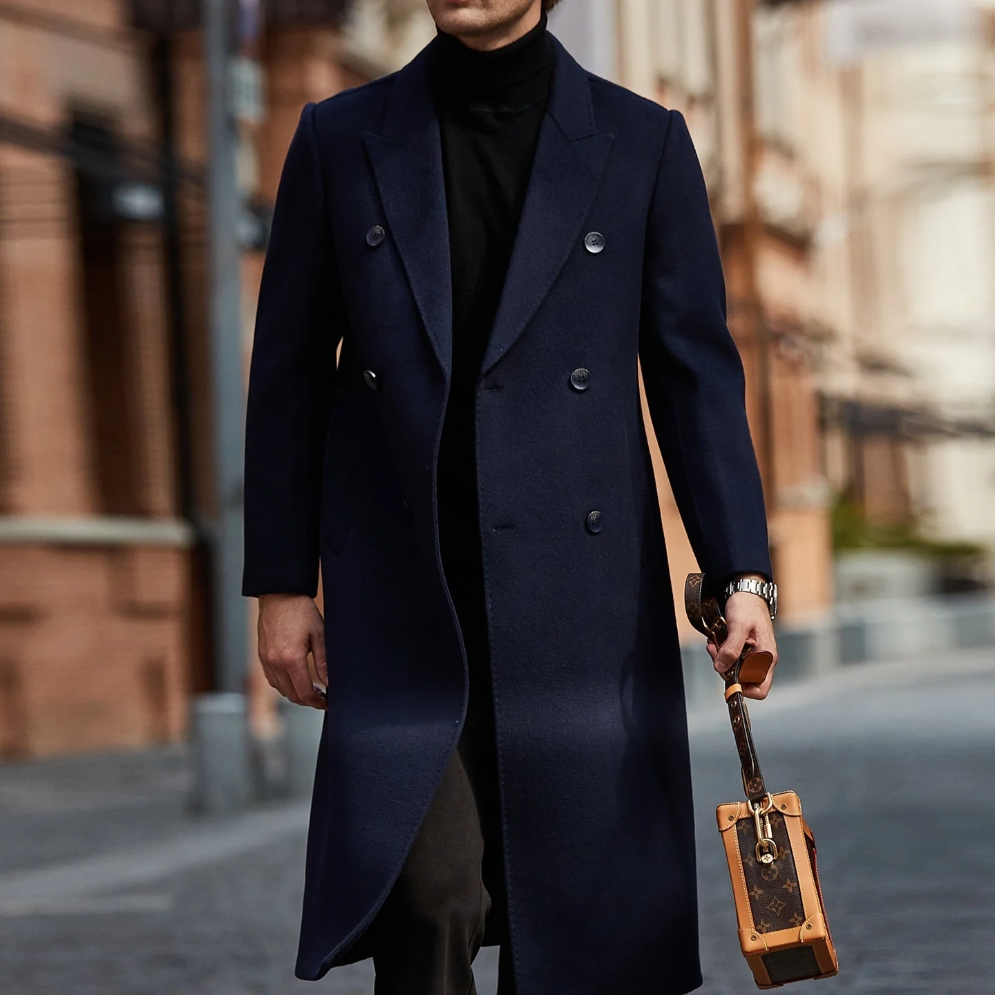 Double Breasted Wool Men's Coat Jacket — image 6
