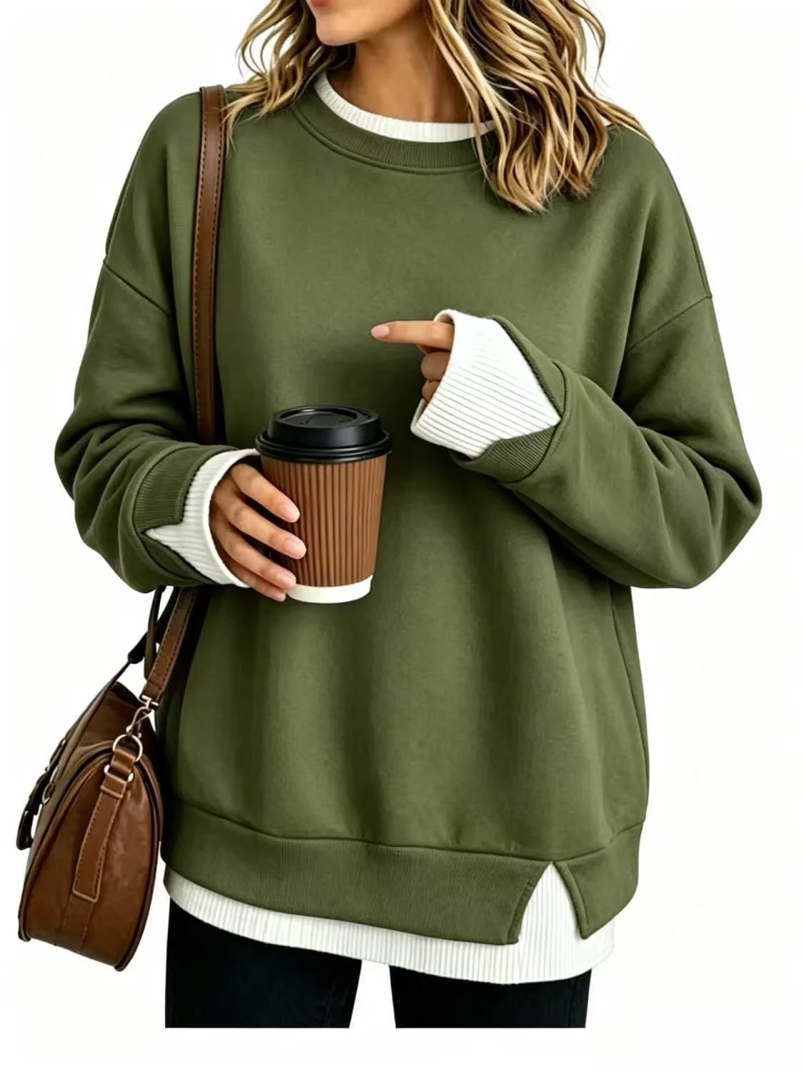 Double-layer Faux Collar Sweater Knitwear — image 4