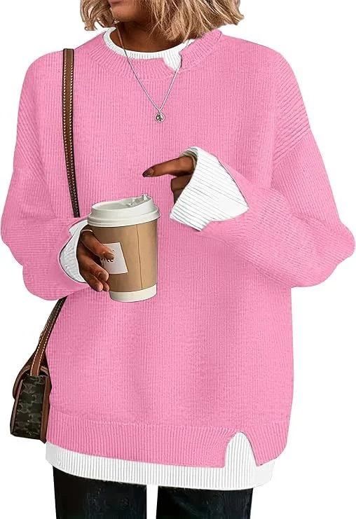 Double-layer Faux Collar Sweater Knitwear — image 16