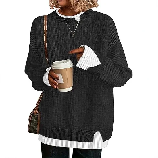 Double-layer Faux Collar Sweater Knitwear — image 9