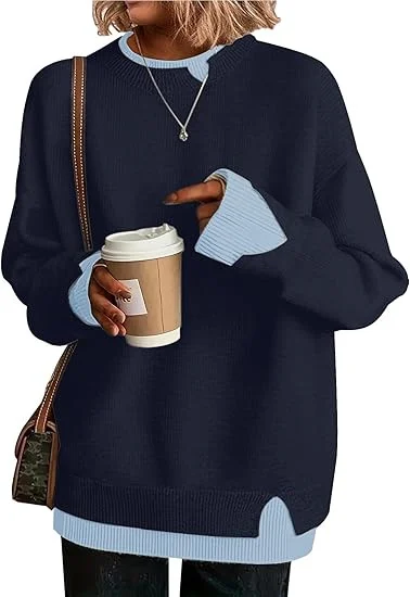 Double-layer Faux Collar Sweater Knitwear — image 5