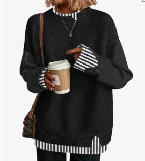 Double-layer Faux Collar Sweater Knitwear — image 17