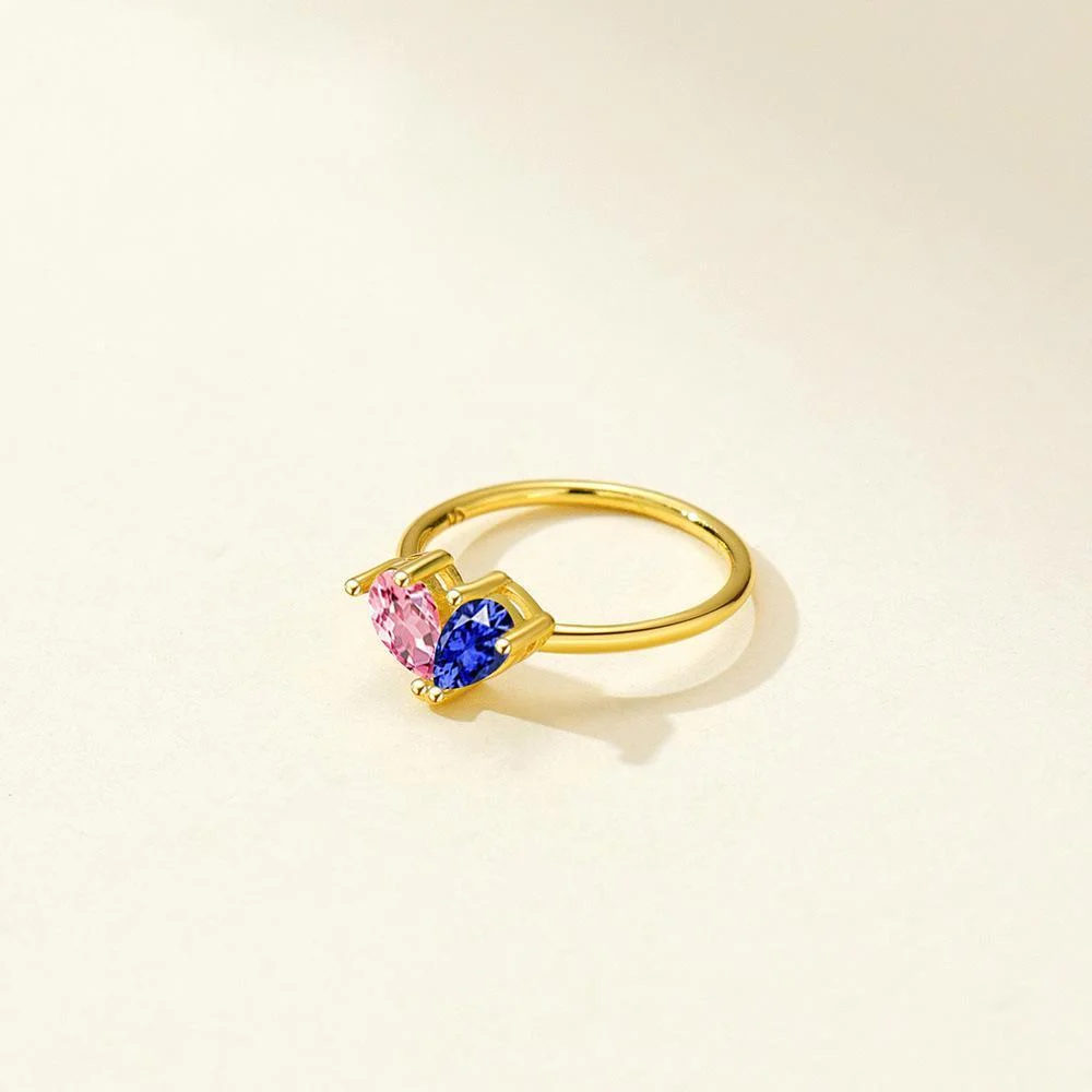 Double Water Droplet Diamond Ring Can Be Freely DIY December Birthstone — image 5