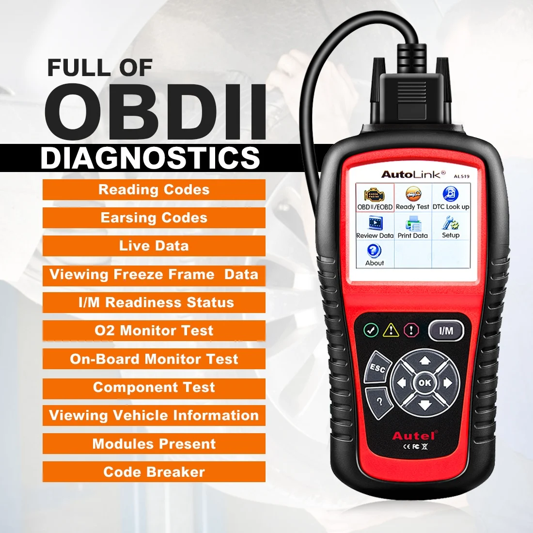 Doutong AUTEL AL519 Automotive Diagnostic Scanner OBD2 Multilingual International Version — image 4