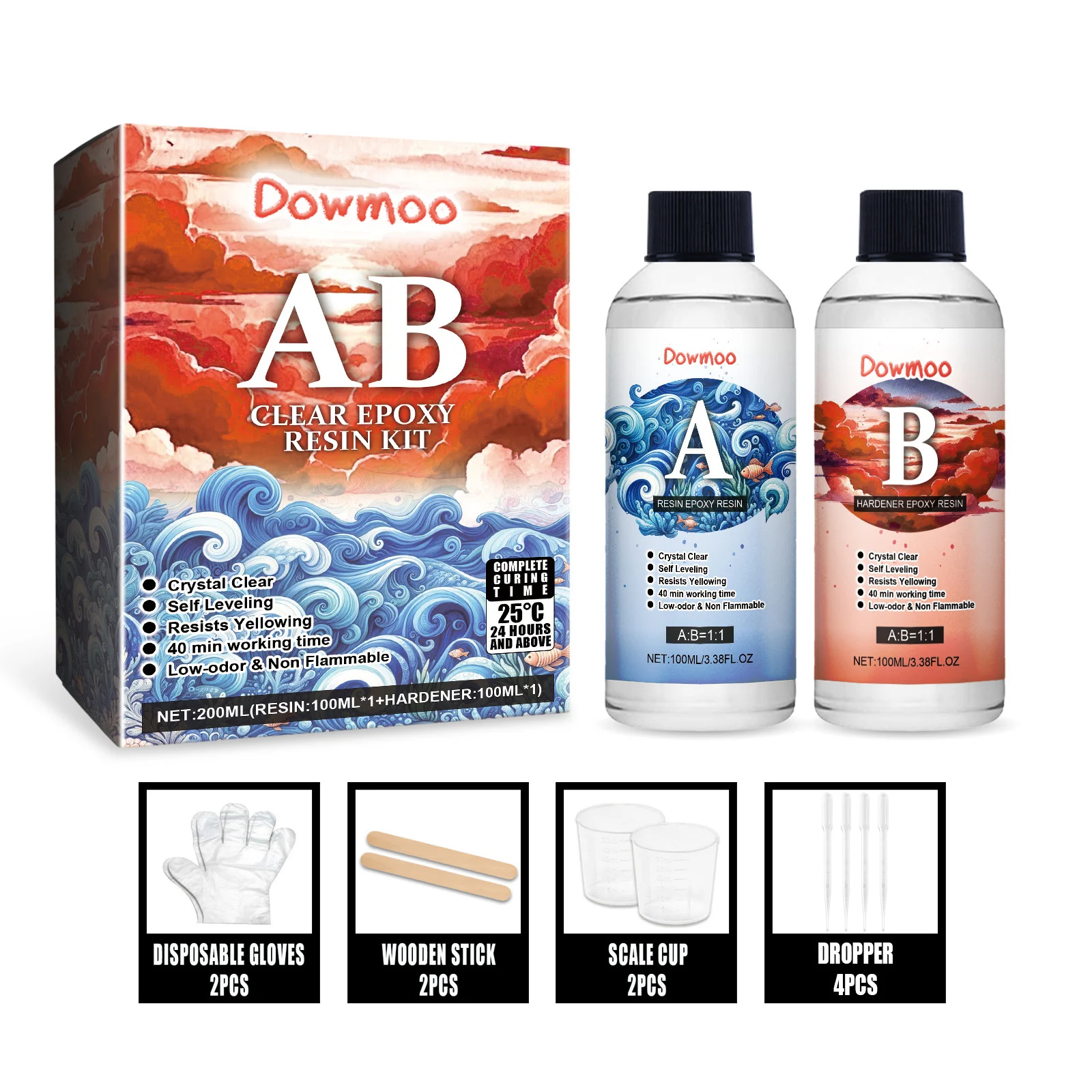 Dowmoo Epoxy Resin Curing Agent Kit Homemade Creative Handmade Crystal Glue High… — image 4