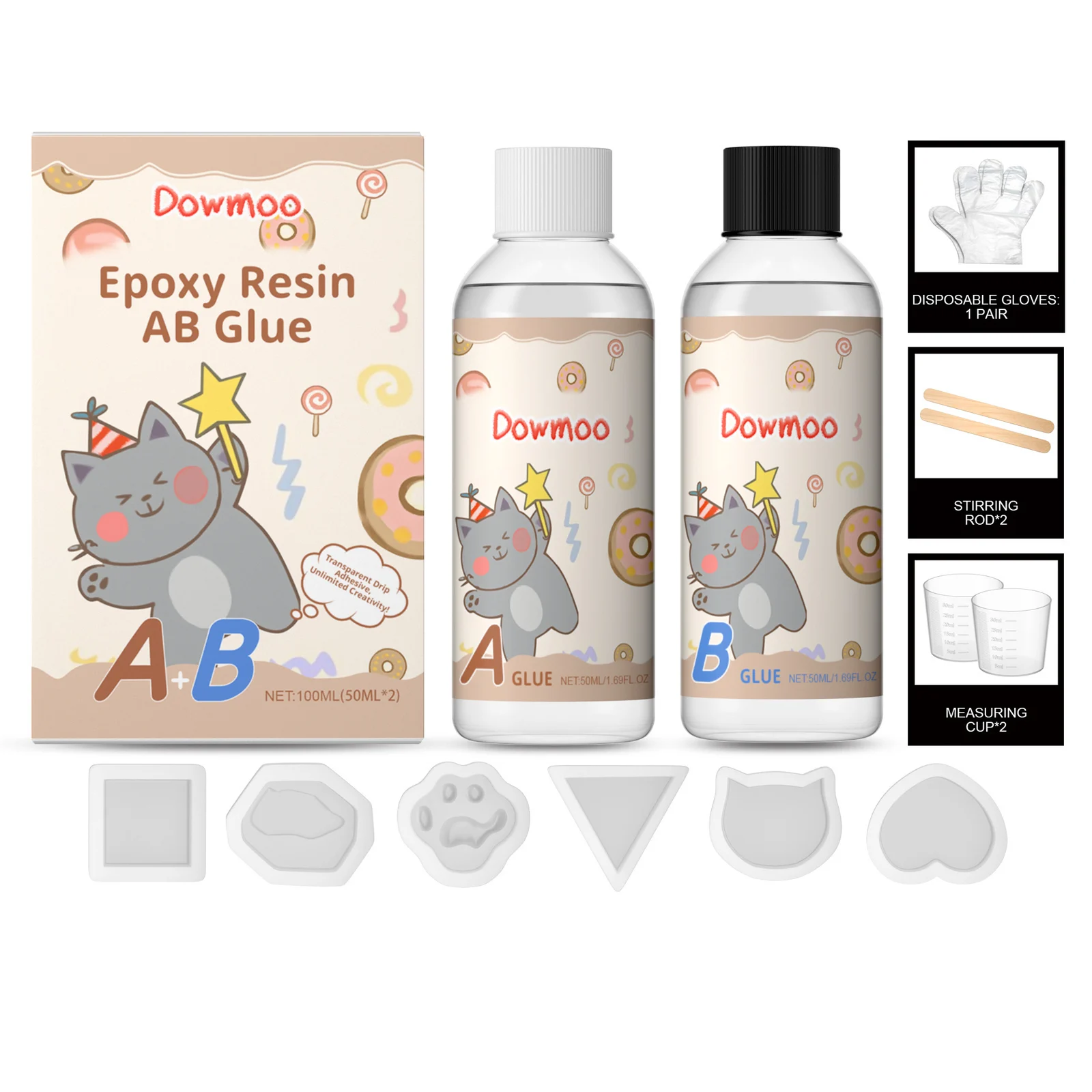 Dowmoodiy Transparent Epoxy Resin Ab Set Handmade Jewelry Odorless Quick-drying… — image 2