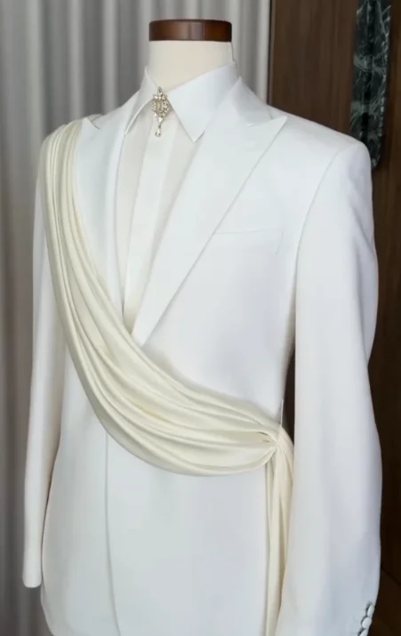 Draped Sash Formal Suit Set — image 2