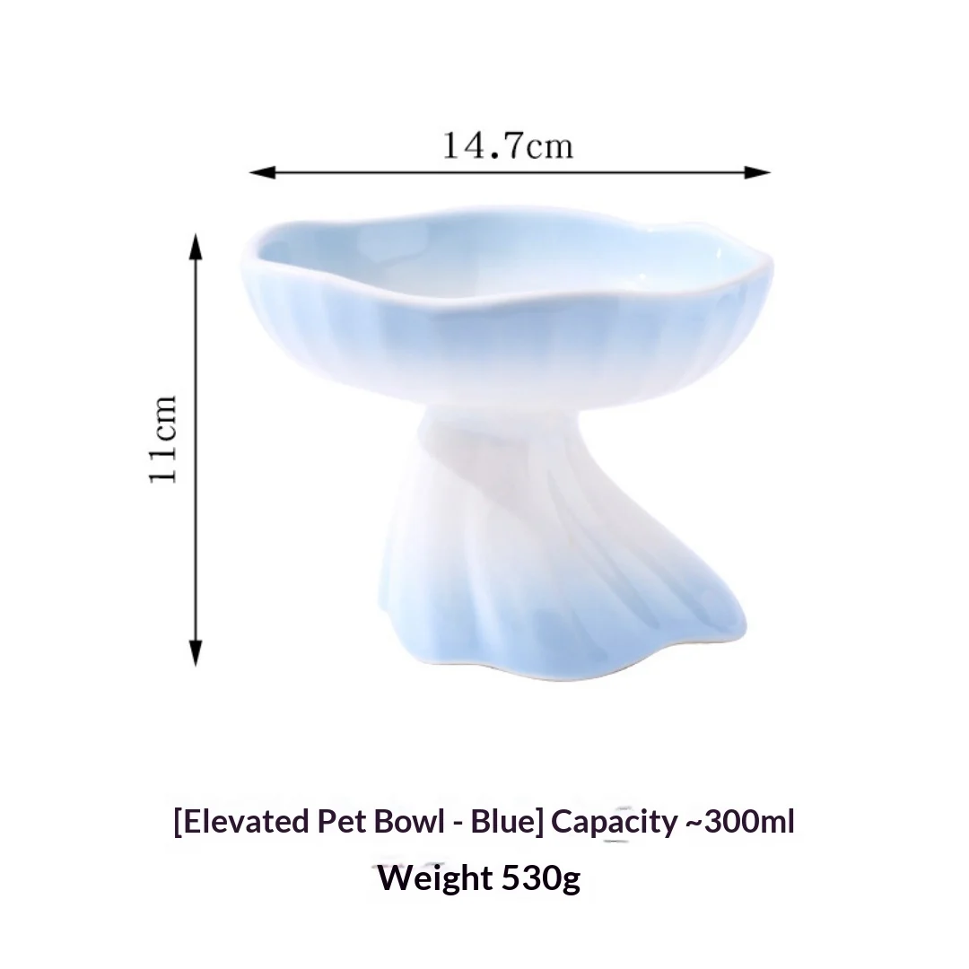 Dress-shaped Gradient Ceramic Elevated Pet Water & Food Bowl For Cats Dogs — image 8