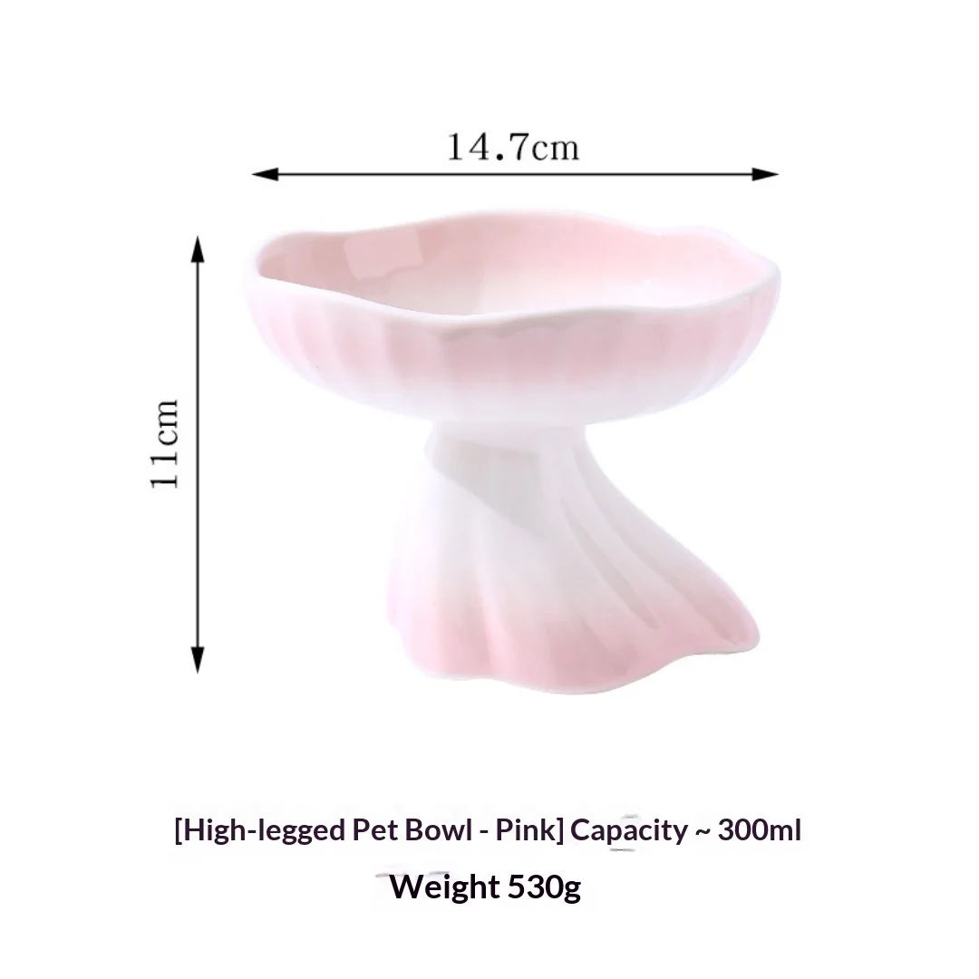Dress-shaped Gradient Ceramic Elevated Pet Water & Food Bowl For Cats Dogs — image 16