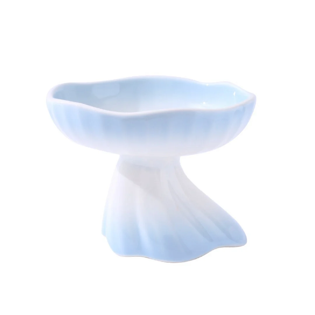 Dress-shaped Gradient Ceramic Elevated Pet Water & Food Bowl For Cats Dogs — image 14