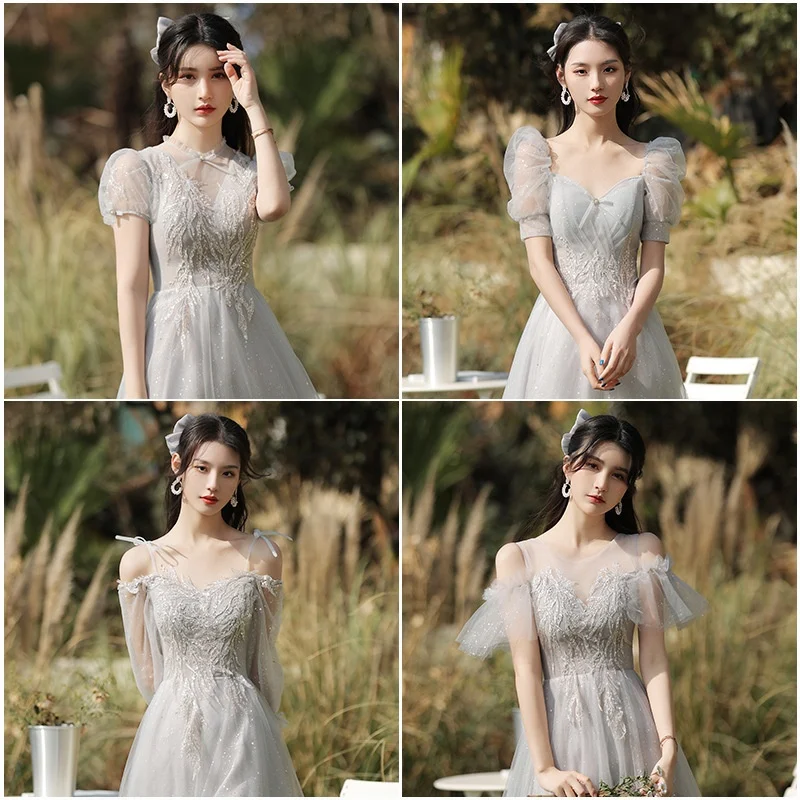 Dress Sisters Female Gray Slim Fit Girlfriend Clothes — image 3