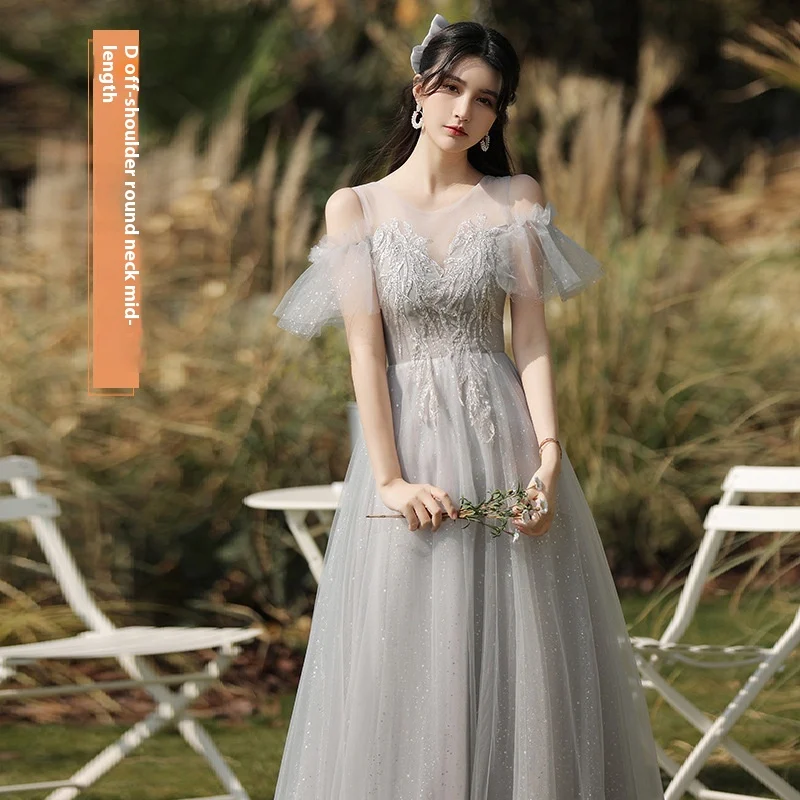 Dress Sisters Female Gray Slim Fit Girlfriend Clothes — image 11