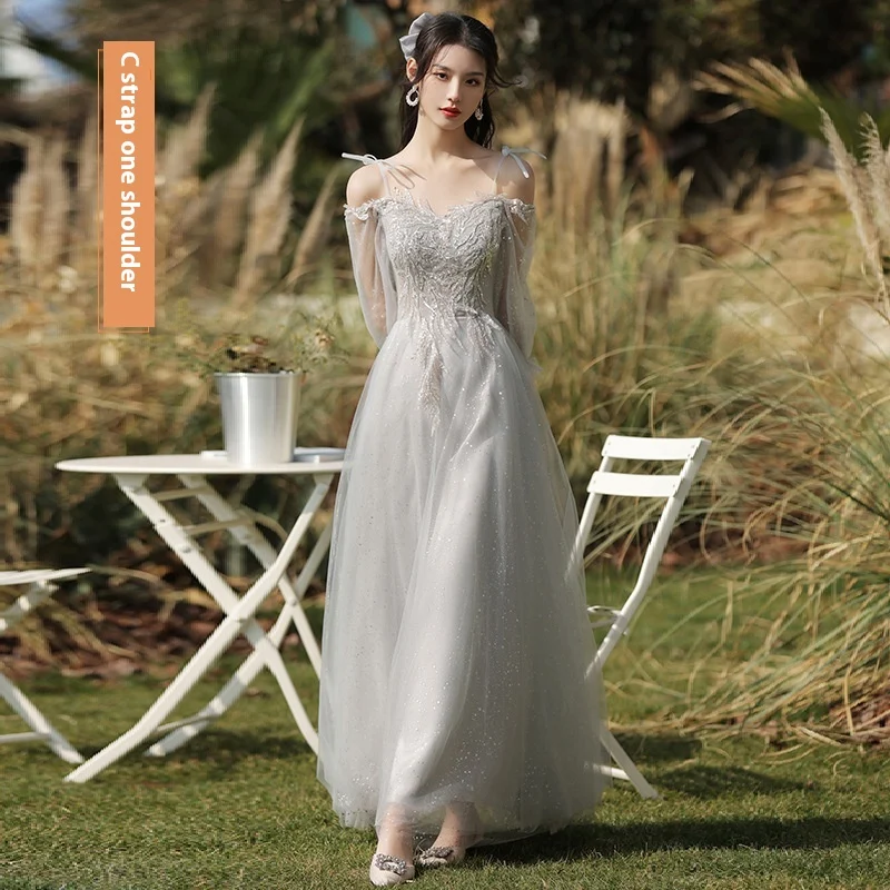 Dress Sisters Female Gray Slim Fit Girlfriend Clothes — image 9