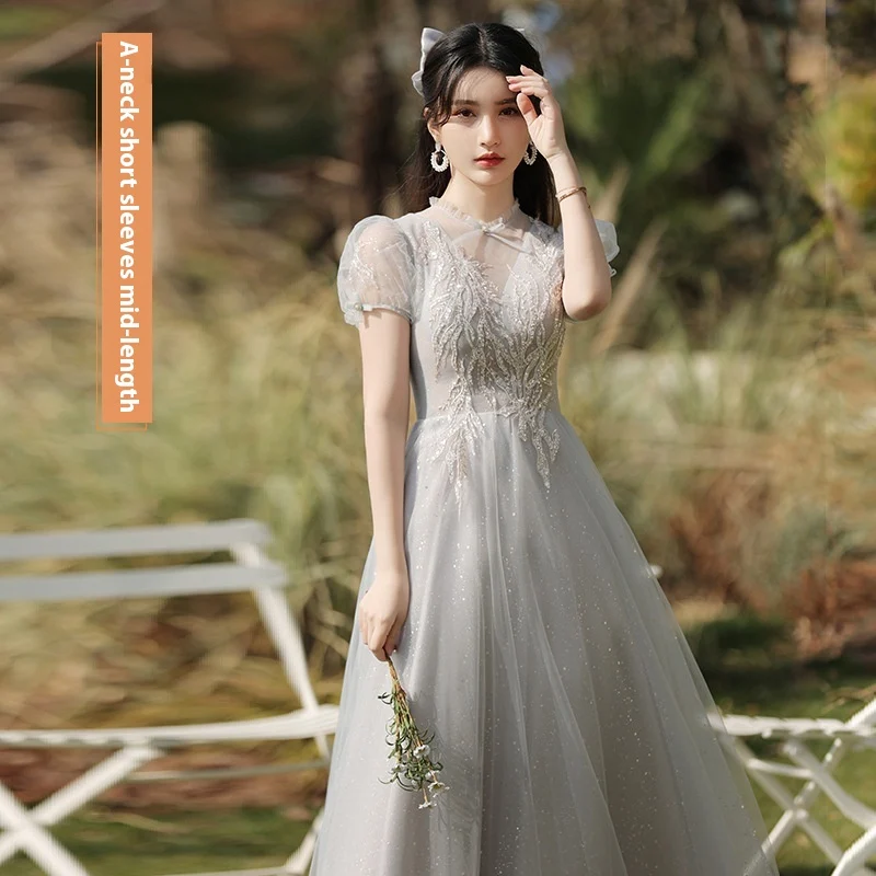 Dress Sisters Female Gray Slim Fit Girlfriend Clothes — image 5