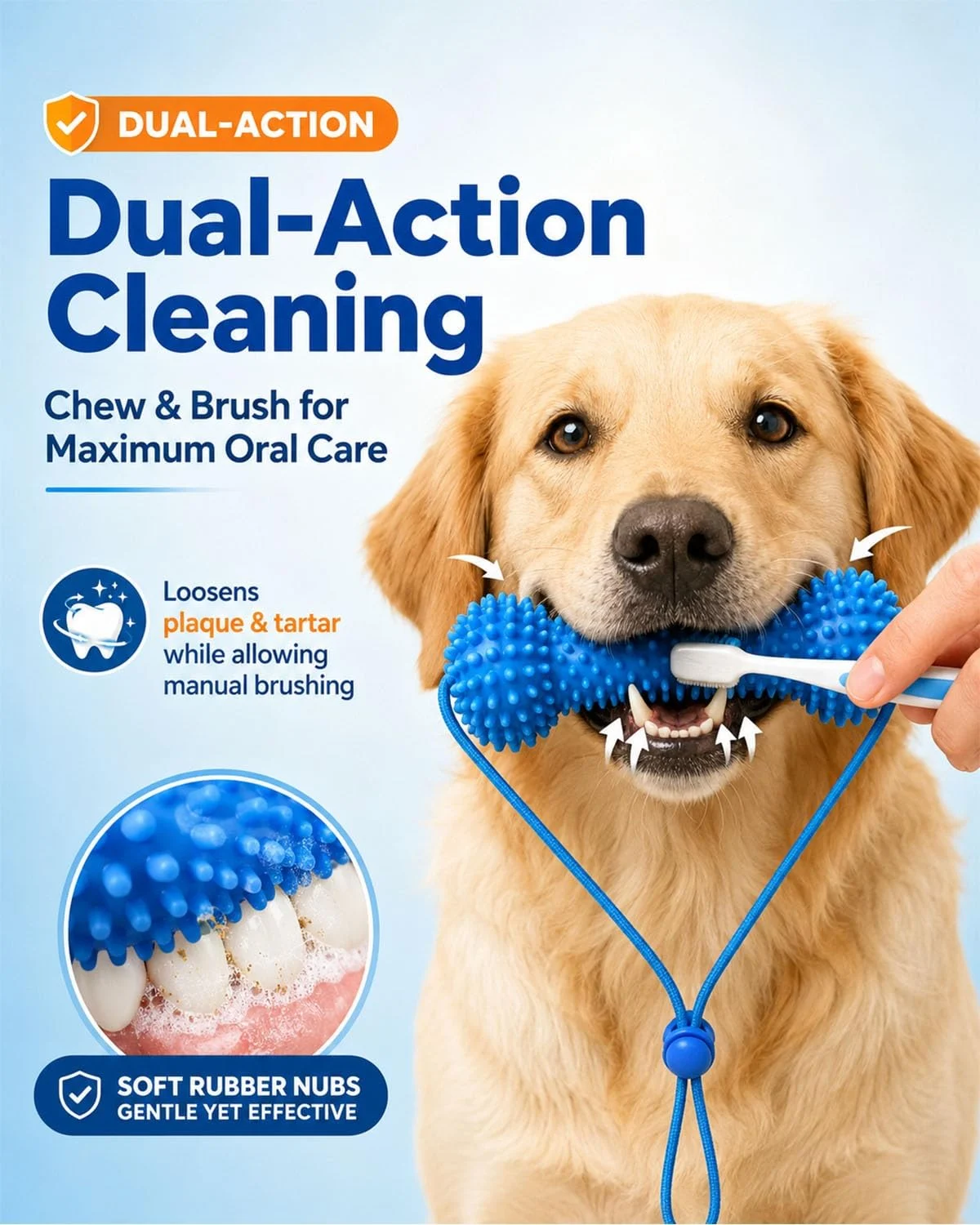 Dual-action Canine Dental Prop, Bite And Brush Toy For Dogs, Teeth Cleaning Fresh Dog… — image 5
