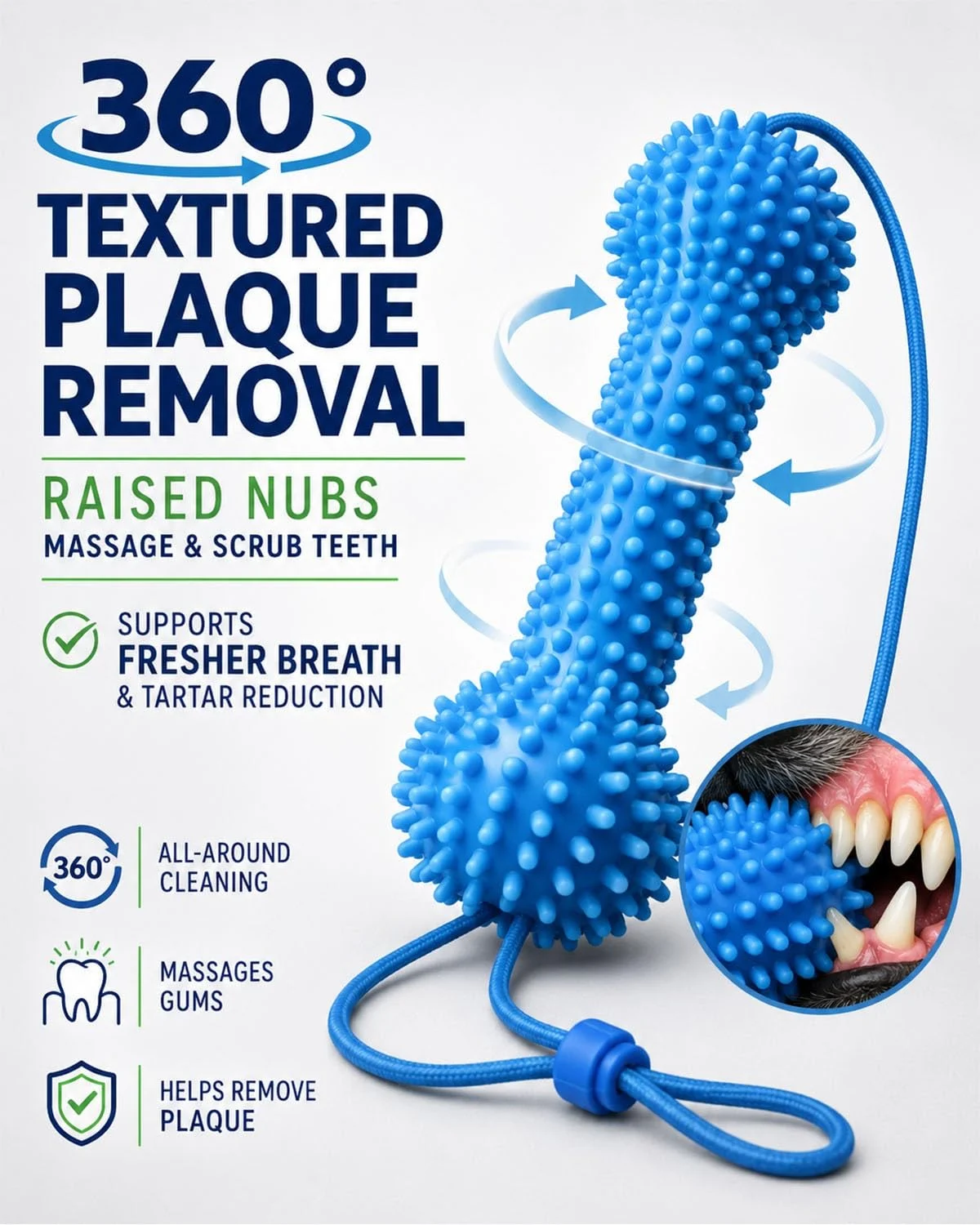 Dual-action Canine Dental Prop, Bite And Brush Toy For Dogs, Teeth Cleaning Fresh Dog… — image 2