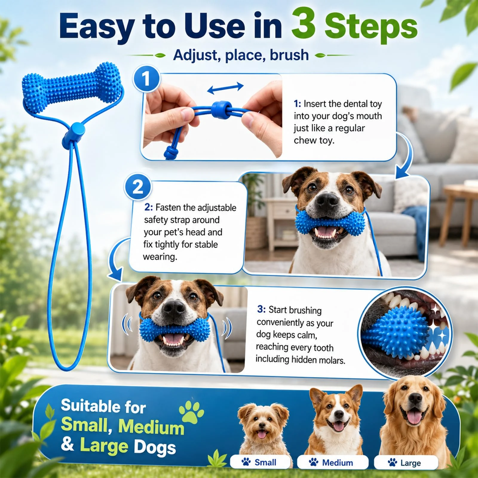 Dual-action Canine Dental Prop, Dog Chew Toy For Easier Teeth Brushing, Premium Pet… — image 6