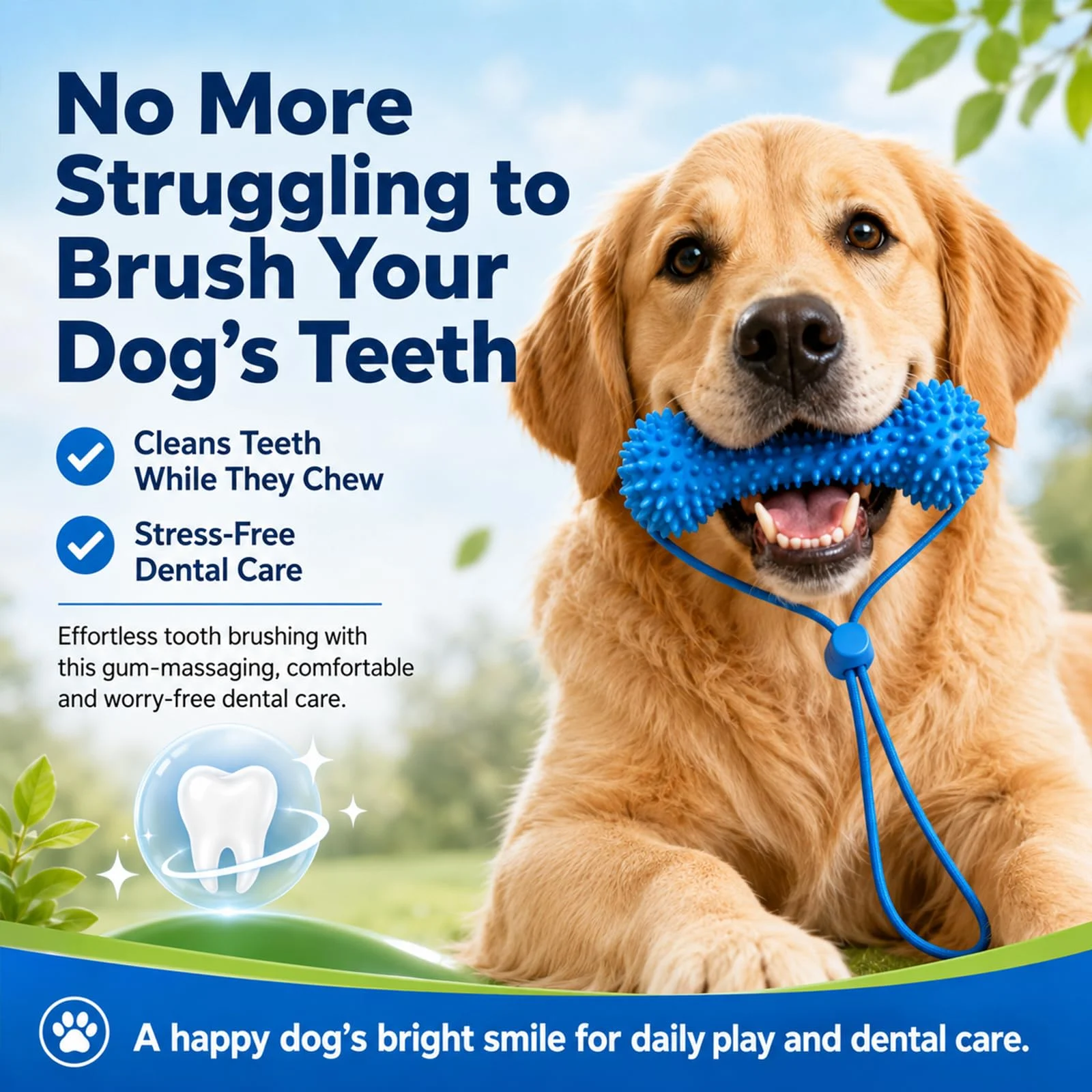 Dual-action Canine Dental Prop, Dog Chew Toy For Easier Teeth Brushing, Premium Pet… — image 2