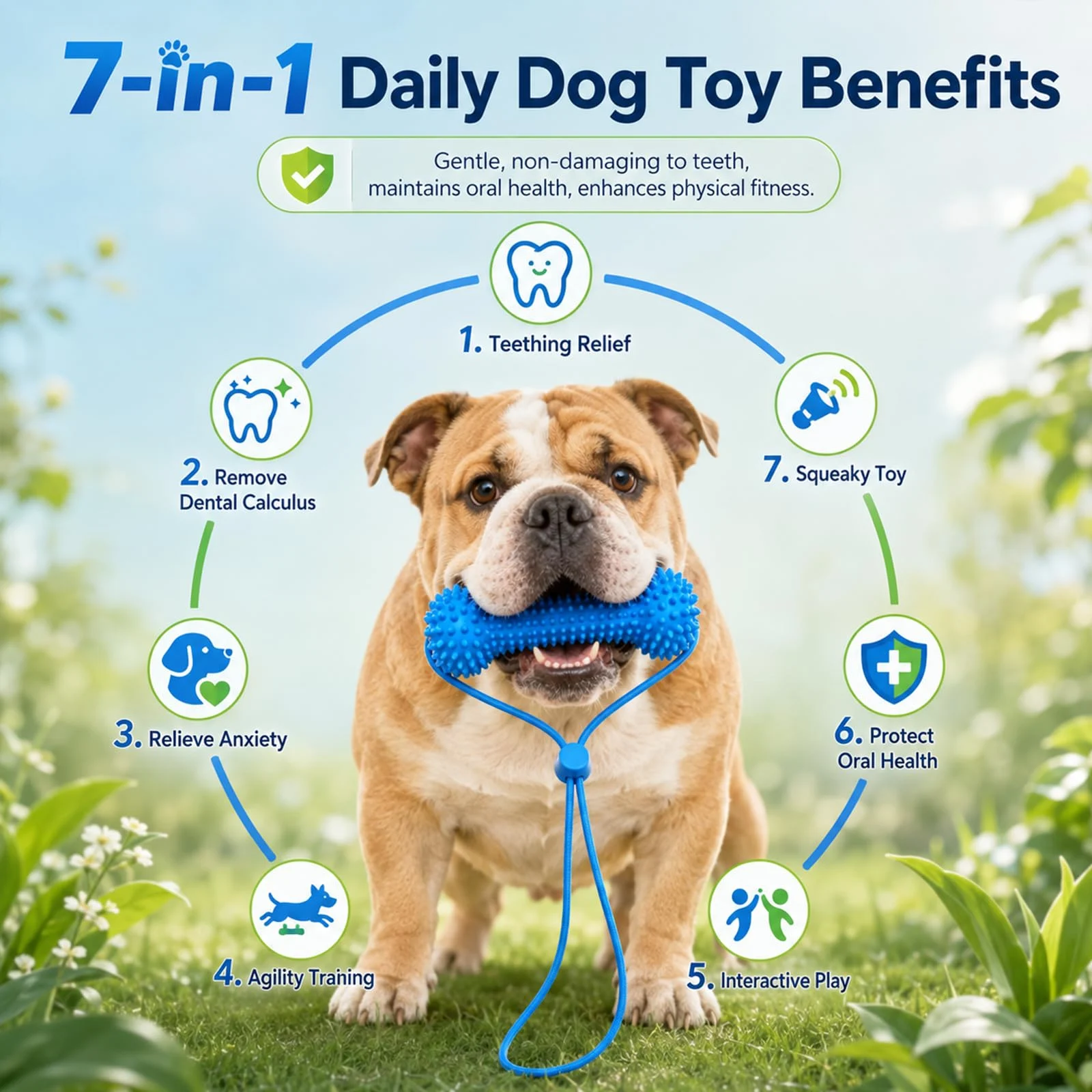 Dual-action Canine Dental Prop, Dog Chew Toy For Easier Teeth Brushing, Premium Pet… — image 7