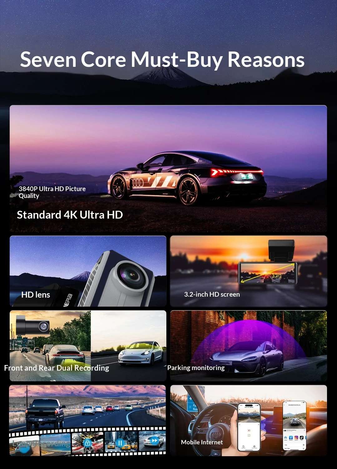 Dual-camera High-definition 4K Car Dashcam With Recording Function — image 4