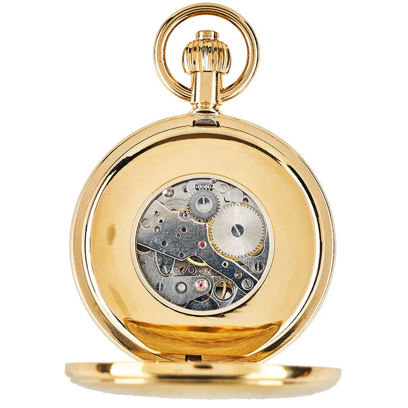 Dual-display Folding Cover Sun-moon-star Automatic Mechanical Pocket Watch — image 3