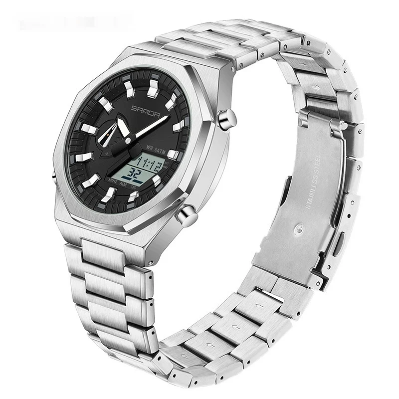 Dual-display Multi-function Summer-time Mens Watch — image 4